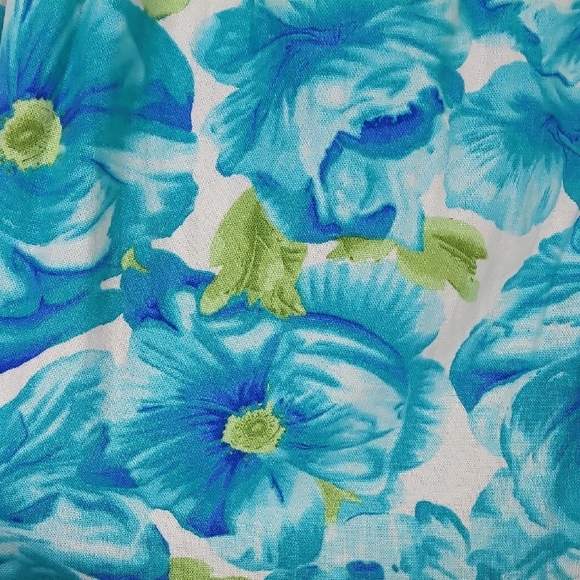 Y2K Vintage Button Front Floral Midi Skirt Size 12/M Blue Fairy Cottage Pockets - Picture 8 of 12